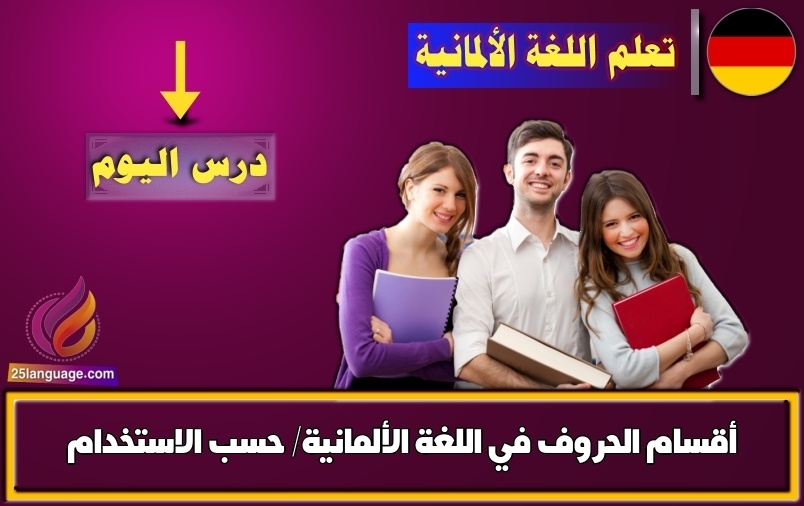 أقسام الحروف في اللغة الألمانية/ حسب الاستخدام