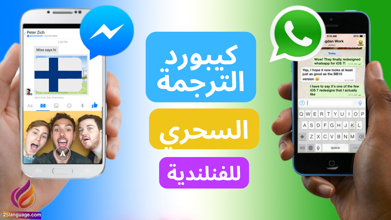 تطبيق كيبورد الترجمة لدردشات الواتساب والمسنجر إلى اللغة الفنلندية